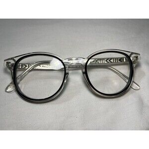 Maui Jim MJO2208-11W Small Clear Black Round Eyeglasses 48-21 145 Italy